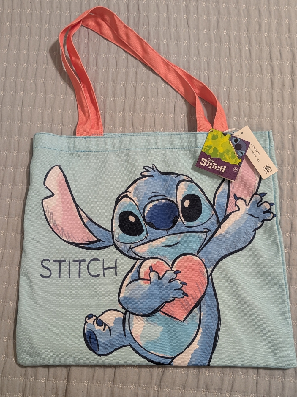Disney Lilo & Stitch Big Heart Canvas Tote - NWT
